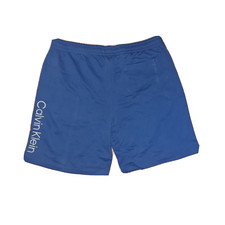Image of CK CALVIN KLEIN SWEAT SHORTS SIDE LEG LOGO BLUE SIZE 2XL W42IN-W44IN NEW NWT