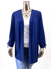 CHICO'S $96 NEW BLUE TIE SLEEVES JACKET CARDIGAN SIZE 3 (XL)