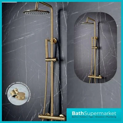 Brass Round Bathroom Rainfall Shower System Mixer Valve Set -Thermostatic