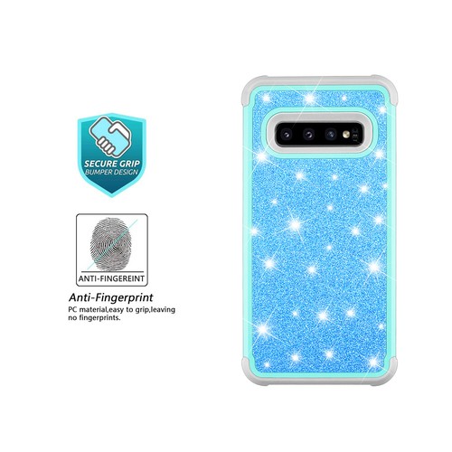 Shockproof Glitter Bling Silicone PC Hybrid Case forSamsung Galaxy S10 Plus S10e - Picture 7 of 49