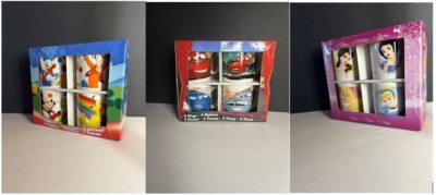 AUSWAHL 4er Set Disney Pixar Kindertassen Prinzessinnen Cars Mickey Mouse NEU 