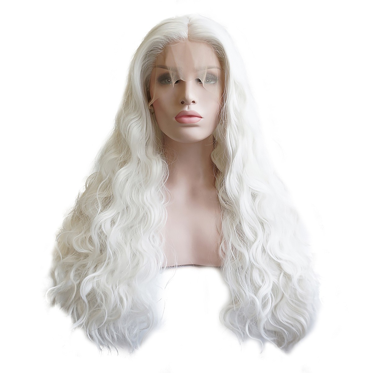 Lace Front Wigs Long Fluffy Curly Wavy for Girl Daily Use 