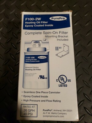 Purepro F100-2W Spin-On Fuel Oil Filter Complete With Mounting Bracket