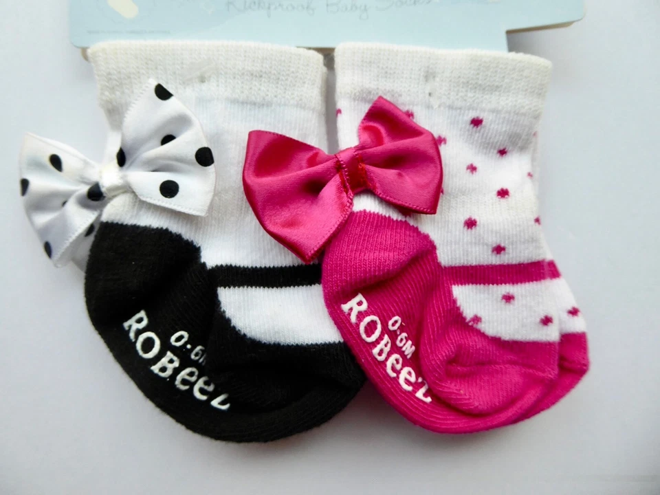NUEVO Calcetines Robeez Infantil Niña A Prueba de Patadas, Suela Antideslizante, 5 Pares, 0-6 Meses, FANTASÍA Foto 3 de 4