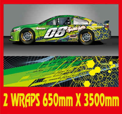 Motorsport Autograss Rennen bedruckte Vinyl Fahrzeugfolie 650 mm x 3500 mm (TYP 6)
