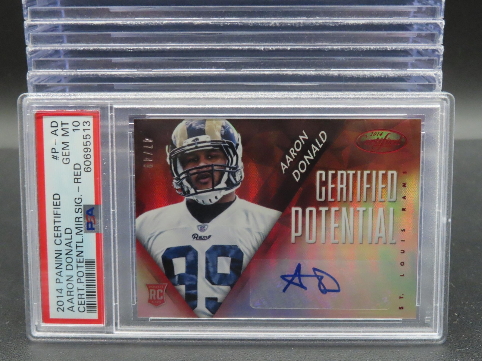 Aaron Donald Panini Certified Certified Potential Mirror Signatures #PAD Red