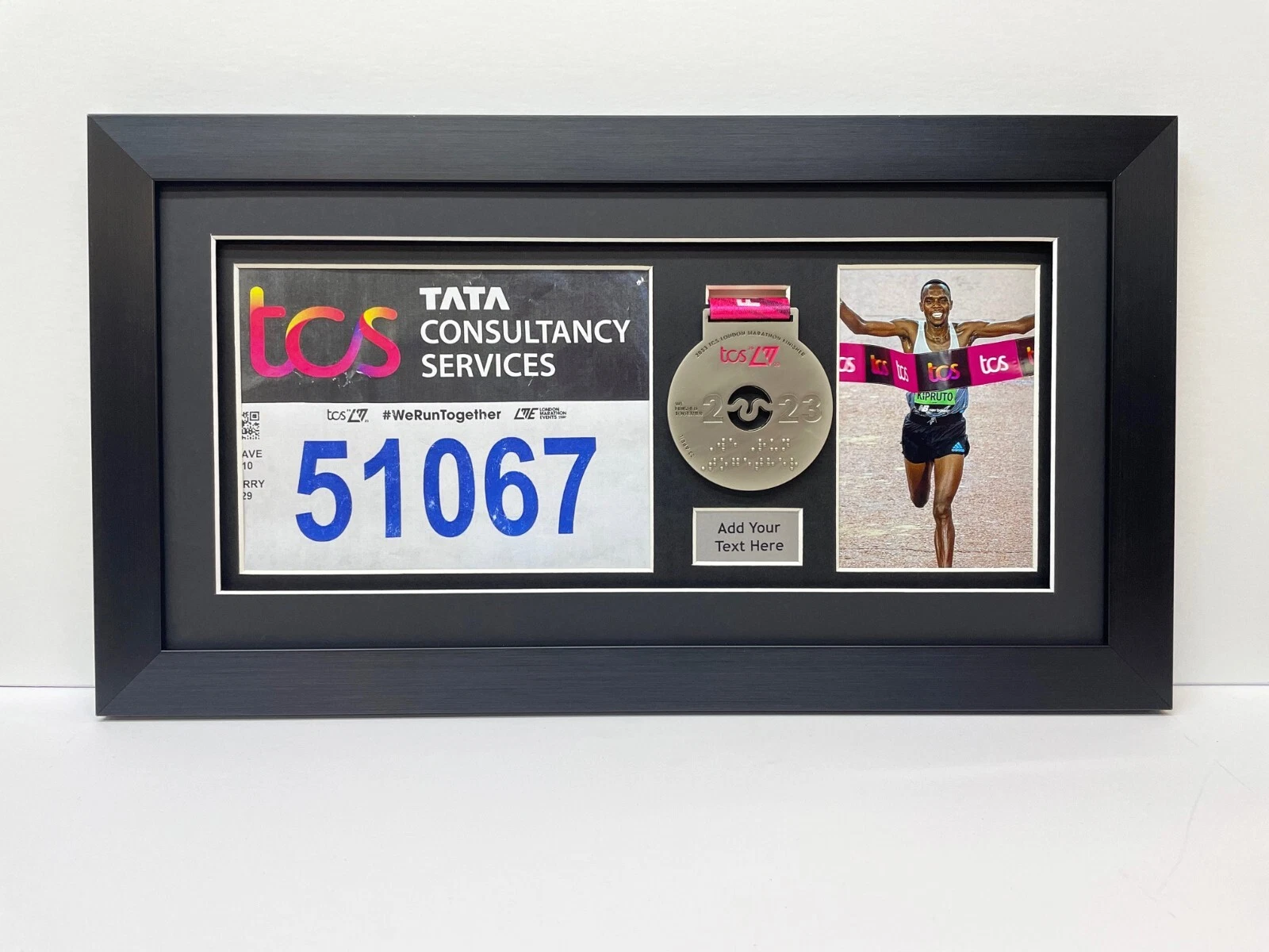 Marathon Medal Frame Bib Photo Display 3D Shadow Box Running Medal Holder 20x11