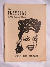 Call Me Madam Vintage PLAYBILL The Imperial Theatre Broadway NYC 1950 Merman