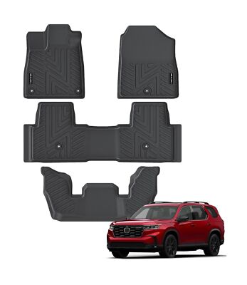 Floor Mats for Honda Pilot 2023 2024 2025 All Weather Protection TPE Rubber F...