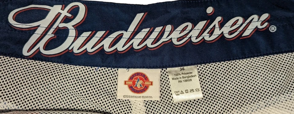 Budweiser Swim Trunks Lined  Mens 36 Beer King Of Beers Authentic Board Shorts - Image 4 of 4