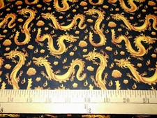 1 Yard Golden Dragons Digitally Printed Fabric