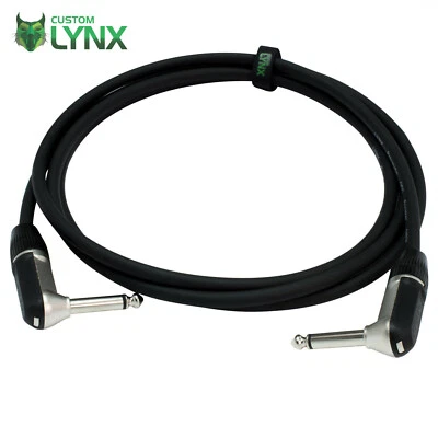 Rean Neutrik Jack Speaker Cable. Mono Angled Jack Lead. 6.35mm 1/4" Passive PA