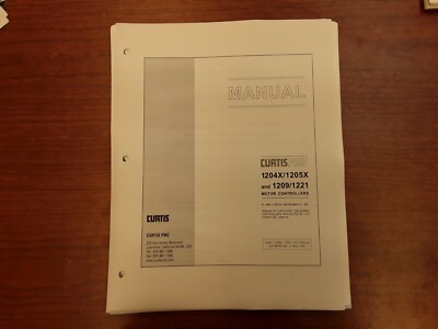 Curtis 1204X/1205X, 1209/1221 Motor Controller Manual