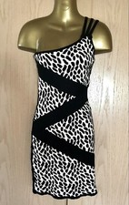 Sommerkleid tolles elegantes Mini Cocktail Party Kleid Gr.S Schwarz-weiss  USA 