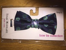BOY'S ISAAC MIZRAHI DRESSY BLUE FLORAL SILK BOW TIE ONE SIZE NEW