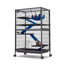 HABUTWAY 50''H Metal Small Animal Cages, Rolling Ferret Cage with Removable R...