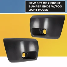 LH & RH Bumper End Extension W/Fog Lamp Hole Fit For 07- 13 Chevy Silverado 1500
