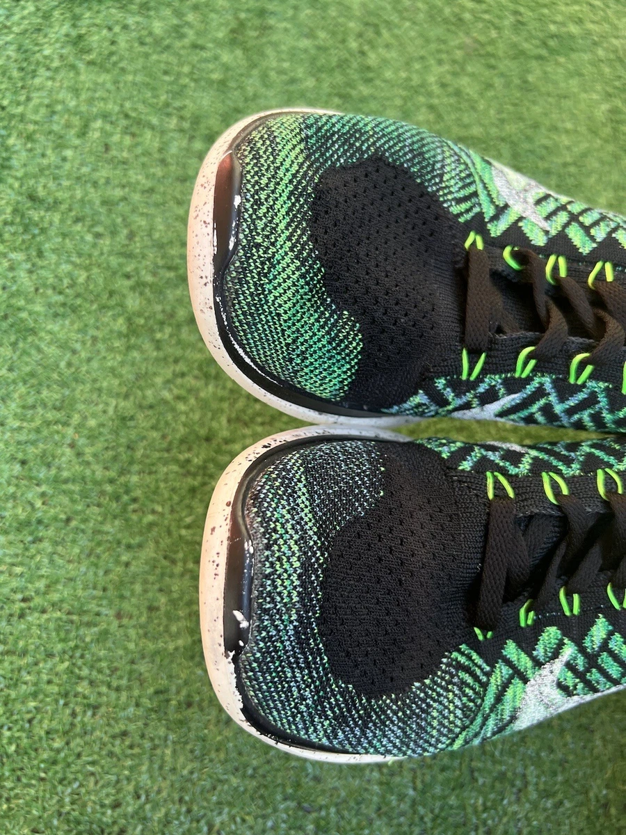 Nike Free Flyknit 4.0 Men s US 7.5 Running Shoes Green Black 717075 013 PreOwned