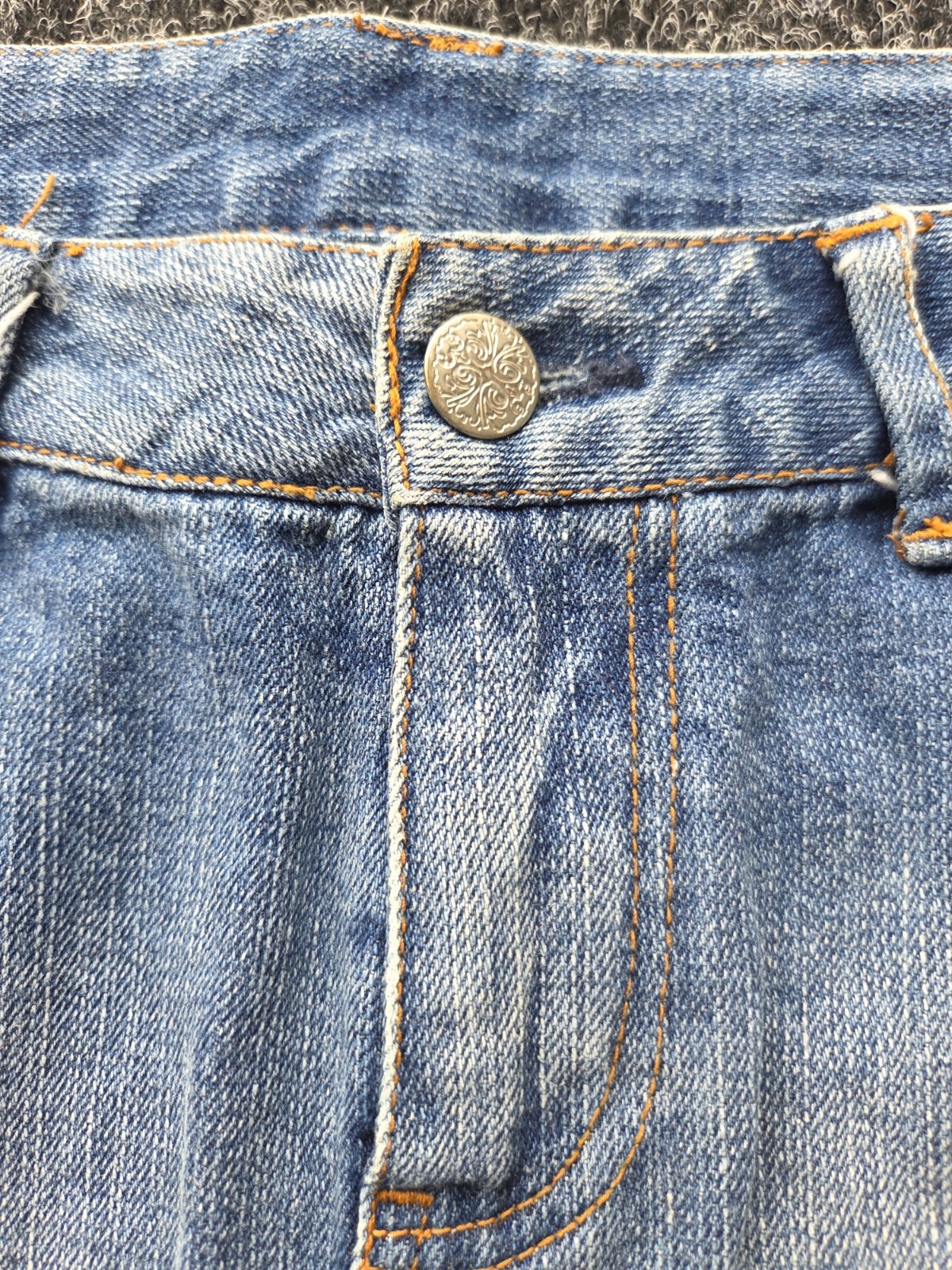 Vintage Y2K Patchwork Denim Mini Skirt Two Tone Blue Waist 30 Asymmetric image 5