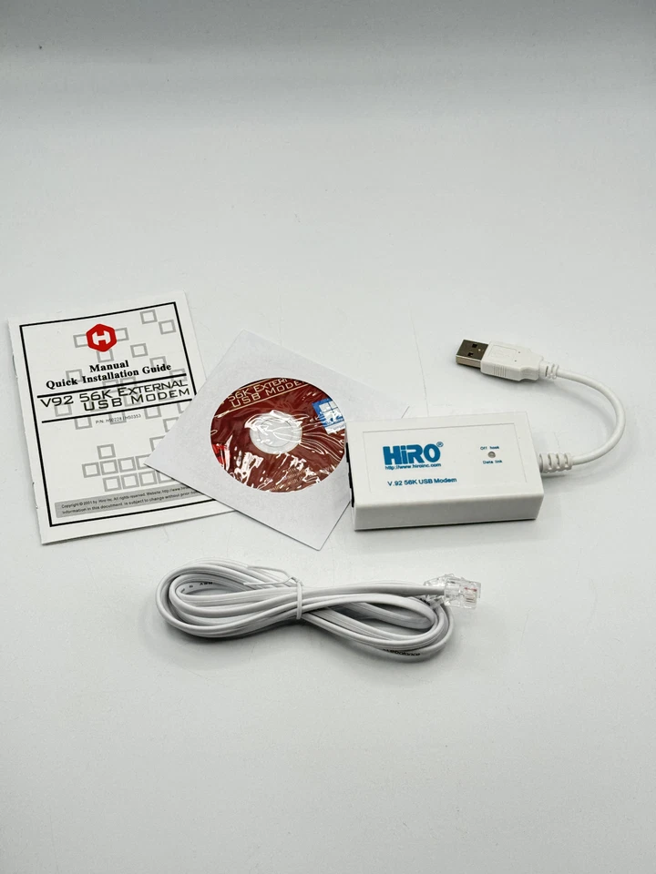 HiRO V92 56K External USB Data Fax Dial Up Internet Modem Dual Port H50228 - Image 2 of 4