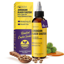 4oz Organic Cold Pressed Jamaican Black Castor Oil for Hair Growth and Damaged,