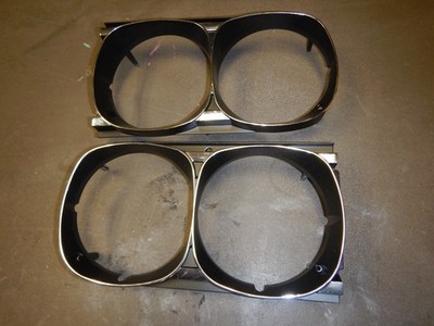 Pair New Repo 1969 GTO Tempest Lemans Non Hideaway Headlight Bezels 69
