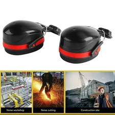 2Pcs Hard Hat Attachment Earmuff Noise Reduction Angle Adjustable Telescopic
