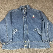 VTG Gear For Sports Jacket Adult Medium M Blue Jean Denim Zip Up Yosemite 90s