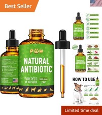 Natural Antibiotic Drops for Dogs  Cats - 2 oz Herbal Formulation for All Sizes