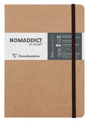 Clairefontaine 'Age Bag' Thread-Bound Notebook, A5, Dot, 192 Tobacco