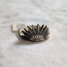 Sterling Silver Sunflower Ring Artisan Handmade Size 9 Botanical Nature Hope