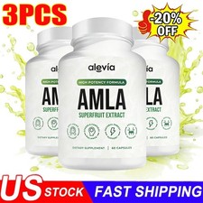 3x Alevia Organic Amla Capsules 1000mg Indian Gooseberry Antioxidant Supplement