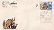 Enveloppe 1er Jour first day cover timbr 1971 URUGUAY CENTENARIO AGUA MONTEVIDEO