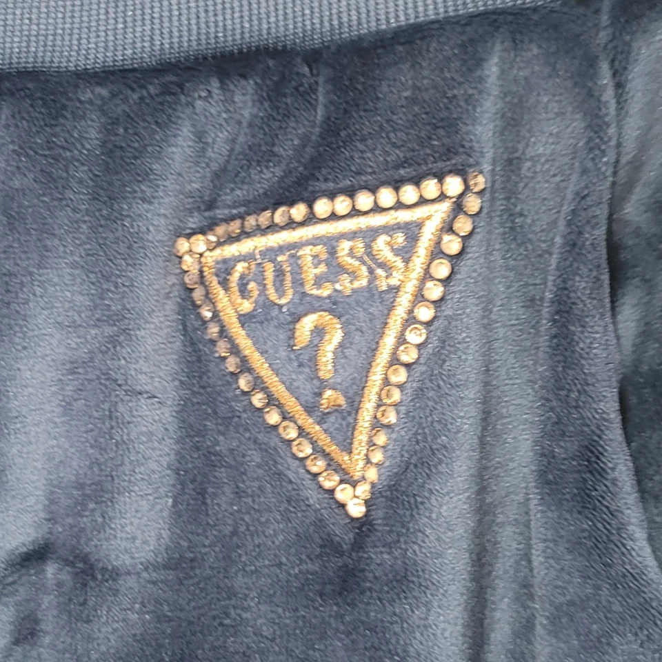 Pantalones deportivos GUESS Los Angeles de terciopelo elástico con logotipo de estrás jóvenes niñas talla 14 Foto 3 de 4