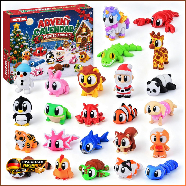 Adventskalender 2026 3D Tiere 24 Tage Weihnachten Spielzeug FüR Kinder-image