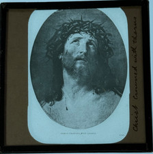 Vintage GWW Magic Lantern Glass Slide Christ Crowned in Thorns Free Aus Post (8)