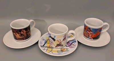 3x Lavazza ''Cafe des Arts'' Espressotasse  Untertasse Tognana Italy Kaffeetasse 