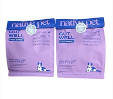  2 PACK Native Pet GutWell Stress Support Dog Anxiety Relief Calming 120 SCOOPS