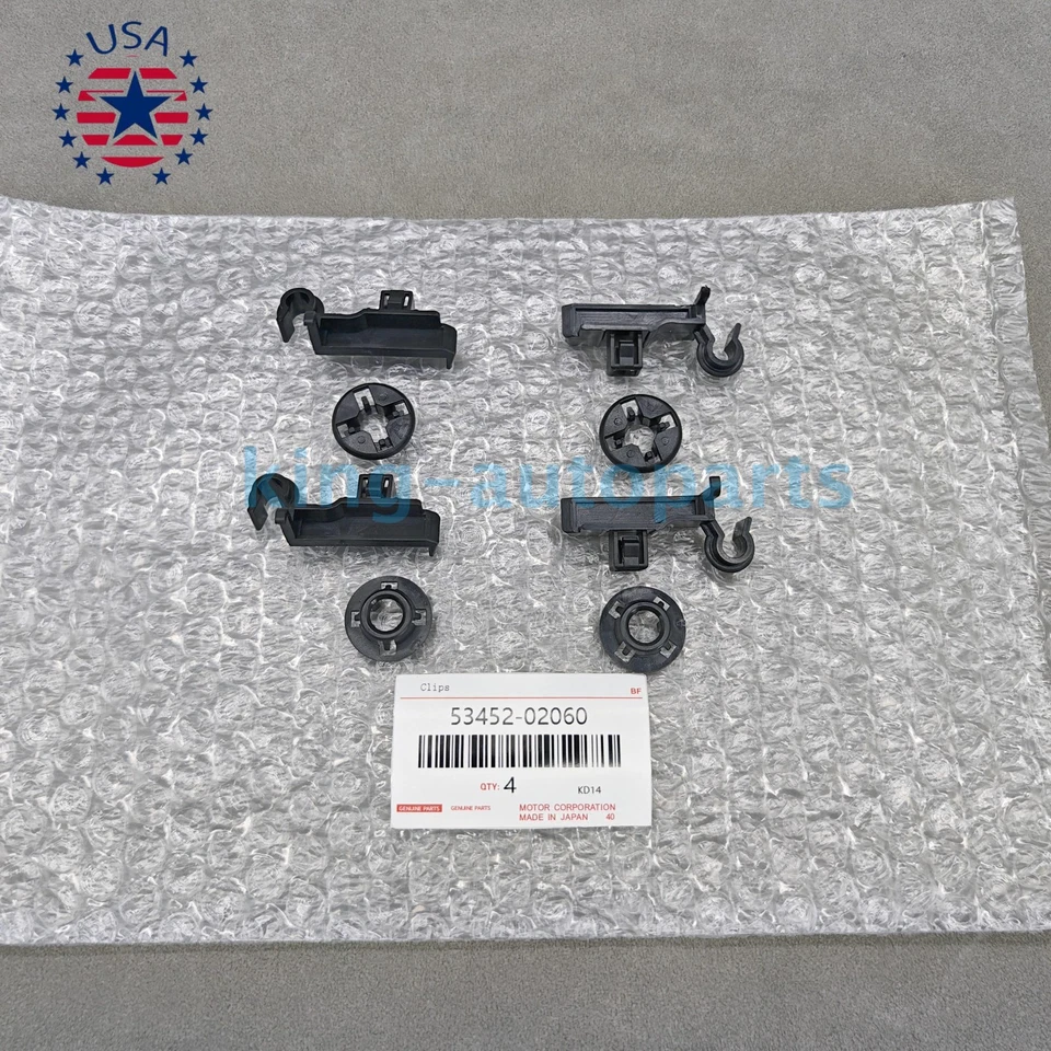 NEW 4x Hood Prop Rod Clamp Clip Bracket Fastener For Toyota Corolla 4Runner RAV4 - Imagem 2 de 4