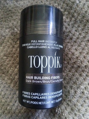 Toppik Hair Building Fibers - Dark Brown Shade for Men & Women 12g/0.42oz | New