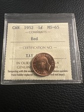 1 Cent 1952 ICCS MS-65 Red