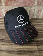 Mercedes Benz Adjustable Baseball Cap Black Striped Trim Adjustable One Size