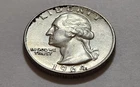 1964 Washington Quarter • AU Slider Look 90% Silver • Strong Detail NMM  X67