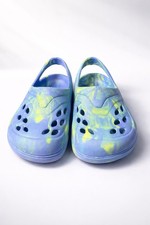 Crocs Kids Tie Dye Blue Yellow Rubber Slip-On Clog Sandals Unisex