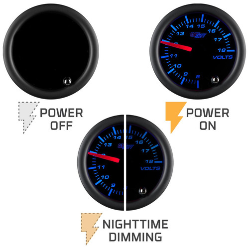 2 1/16 GlowShift Tinted Volt Voltage Gauge w. 7 Color LED Display - Picture 5 of 6