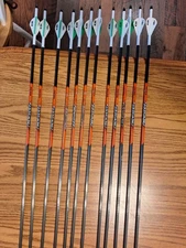 12 Black Eagle Carnivore 400 Arrows With Wraps & Blazer Vanes