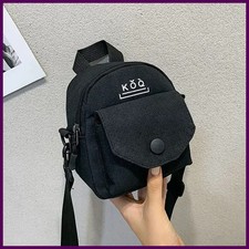 Versatile Small Canvas Fabric Solid Color Handbag Casual Cross Body Shoulder Bag