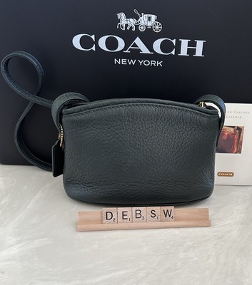 COACH VINTAGE SONOMA GREEN NATURAL PEBBLE LEATHER SMALL ZIP