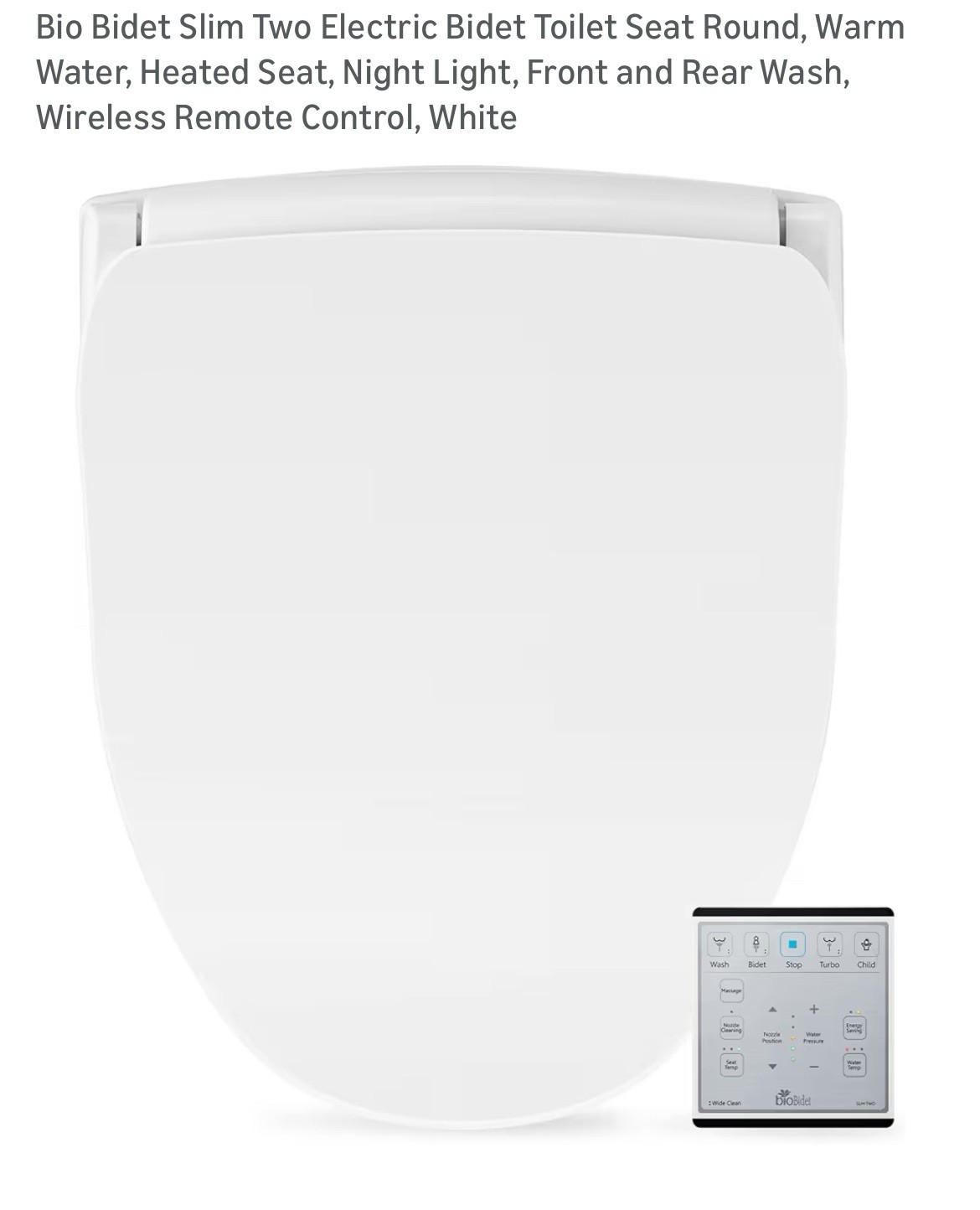 Bio Bidet Slim 2 Electric Toilet Seat in White - New - Round