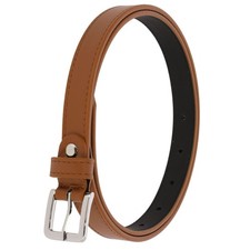 Women's Genuine Italian Leather Belt, 2cm Width, Linda Camel, 85